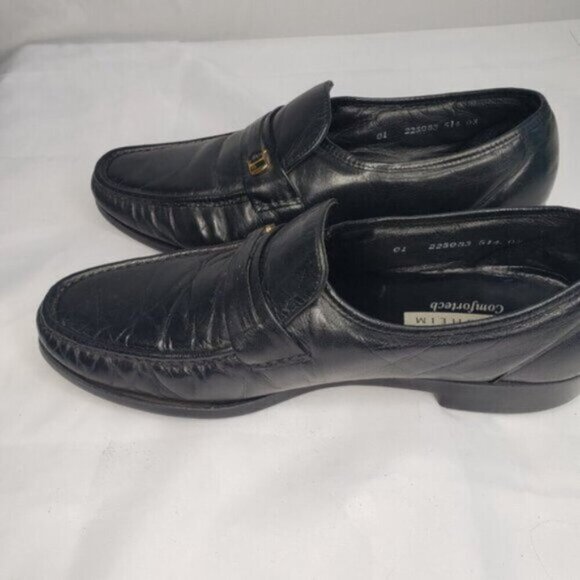 Florsheim Comfortech Milano Moc Toe Loafer US 10-1/2D Black Leather Slip… - Picture 9 of 16